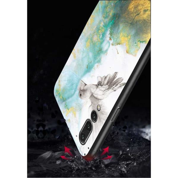 Huawei P20 Pro Marmorskal 9H Glas Baksida Glassback V2
