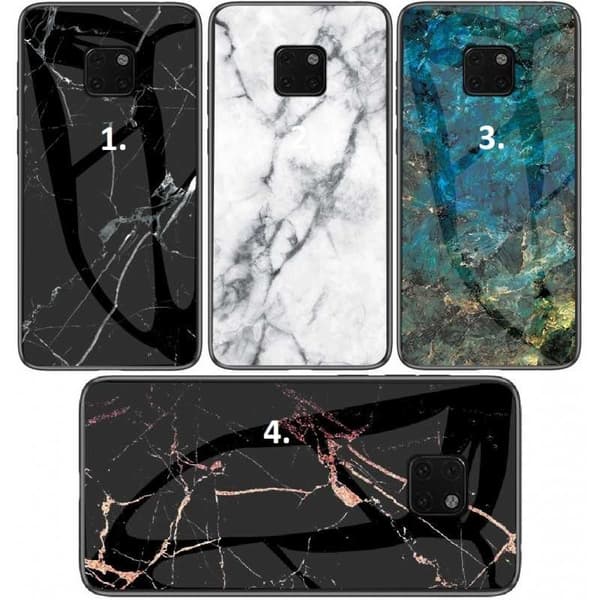 Huawei Mate 20 Pro Marmorskal 9H Härdat Glas Baksida Glassback V2