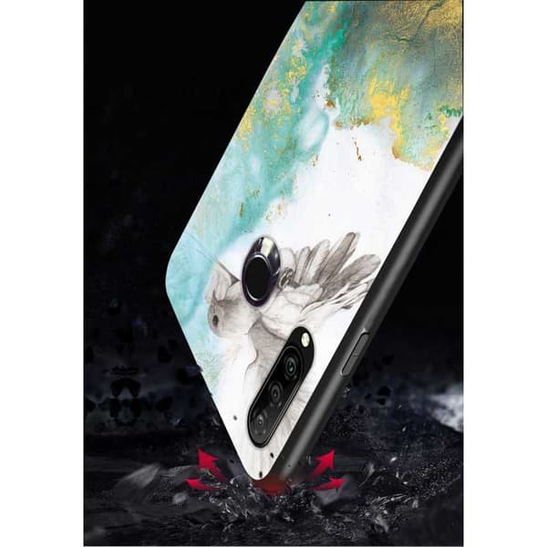 Huawei P30 Lite Marble Shell 9H hærdet glas bagside glas bagside V2