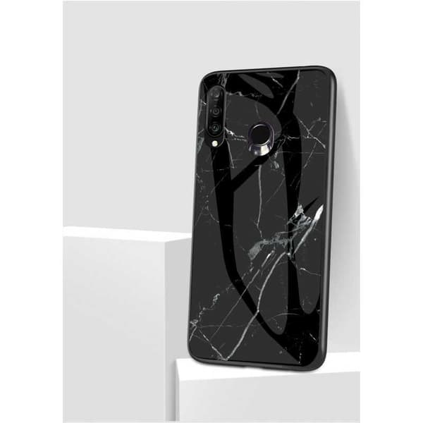 Huawei P30 Lite Marble Shell 9H hærdet glas bagside glas bagside V2