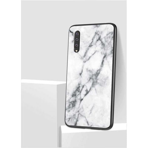 Samsung A7 2018 Marble Shell 9H hærdet glas bagside glas bagside V2