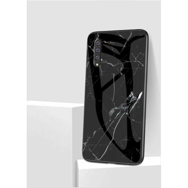 Samsung A7 2018 Marble Shell 9H hærdet glas bagside glas bagside V2