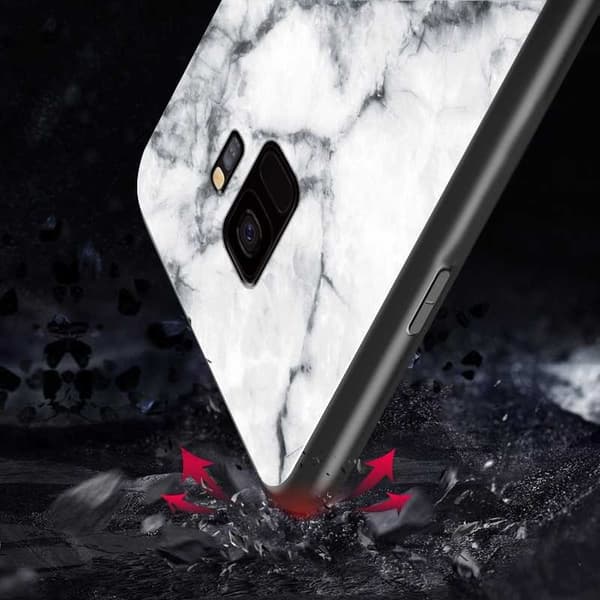 Samsung S9 Plus Marmorskal 9H Härdat Glas Baksida Glassback V2