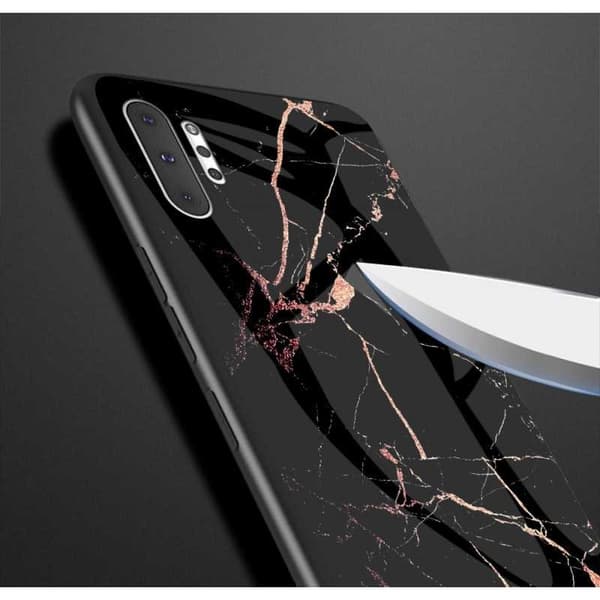 Samsung Note 10 Plus Marble Shell 9H hærdet glas bagside glas bagside V2