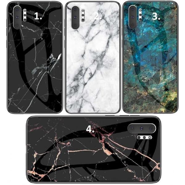 Samsung Note 10 Plus Marble Shell 9H hærdet glas bagside glas bagside V2