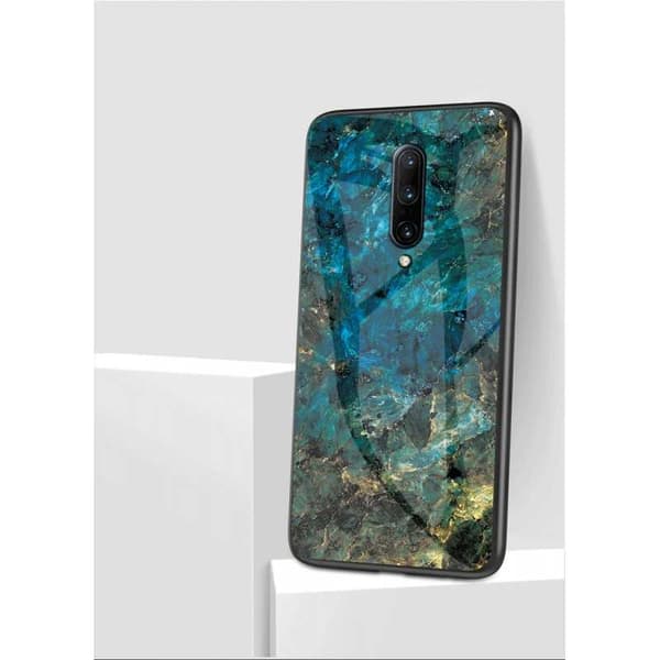 OnePlus 7 Pro Marble Shell 9H hærdet glas bagside glas bagside V2