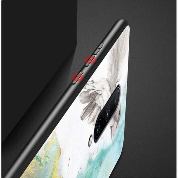 OnePlus 7 Pro Marble Shell 9H hærdet glas bagside glas bagside V2