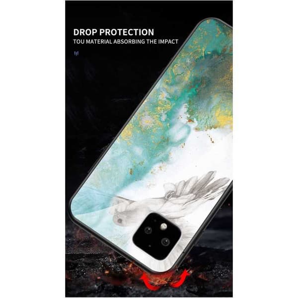 Google Pixel 4 Marble Shell 9H hærdet glas bagside glas bagside V2