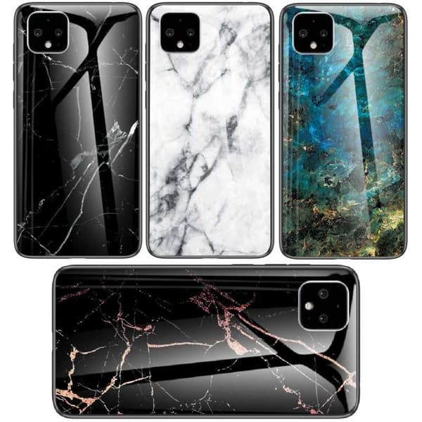 Google Pixel 4 XL Marble Shell 9H hærdet glas bagside glas bagside V2 Emerald Green