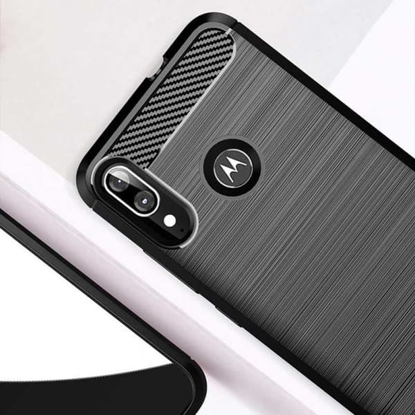 Motorola Moto E6 Plus Stöttåligt Skal SlimCarbon
