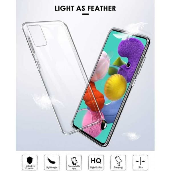 Samsung A51 Stöttåligt Genomskinligt Skal Simple