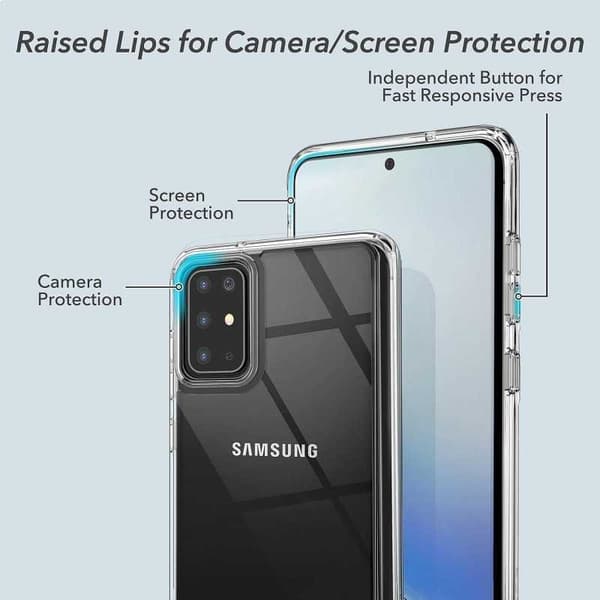 Samsung S20 Plus Stöttåligt Genomskinligt Skal Simple