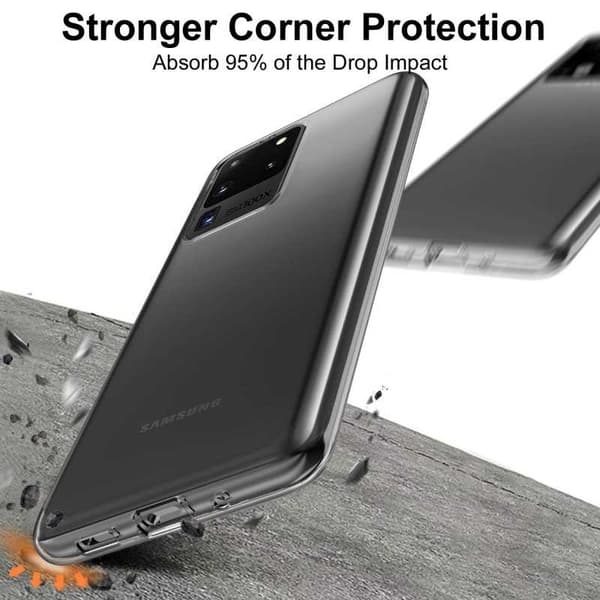 Samsung S20 Ultra Stöttåligt Genomskinligt Skal Simple