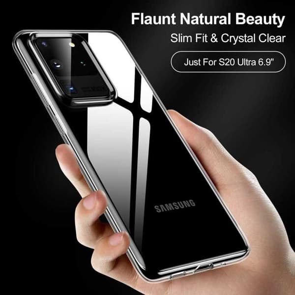 Samsung S20 Ultra Stöttåligt Genomskinligt Skal Simple