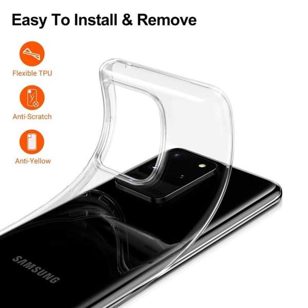 Samsung S20 Ultra Stöttåligt Genomskinligt Skal Simple