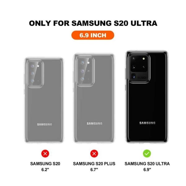 Samsung S20 Ultra Stöttåligt Genomskinligt Skal Simple