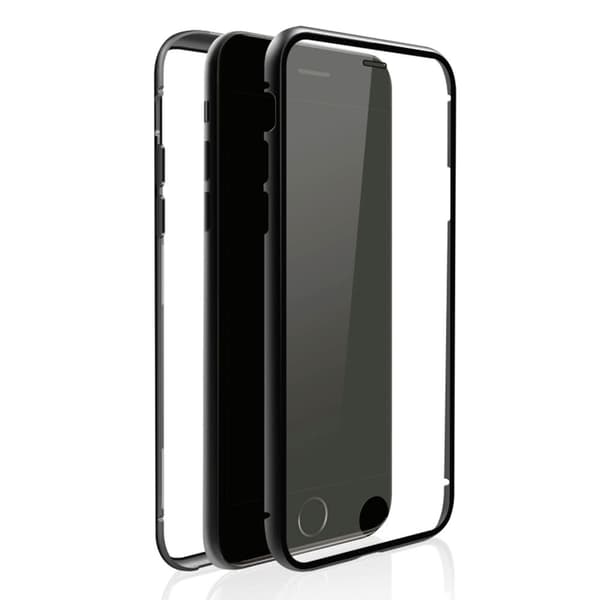 Black Rock iPhone 7/8/SE Kuori 360° Real Glass Case Musta Läpinäkyvä