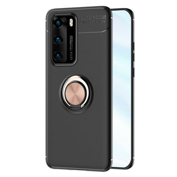 Huawei P40 Slim Ring kotelo (ANA-AN00) : väri - Musta / Rose