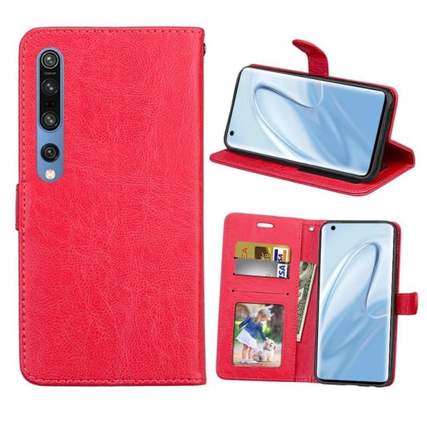Mobil tegnebog 3-kort Xiaomi Mi 10 Pro : farve - rød
