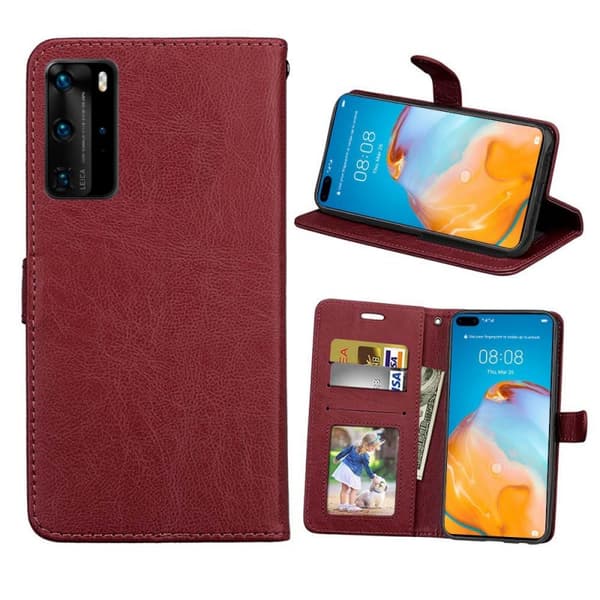 Mobil tegnebog 3-kort Huawei P40 Pro (ELS-AN00) : farve - brun