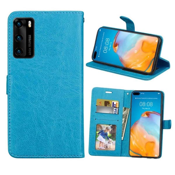 Lommebokdeksel 3-kort Huawei P40 (ANA-AN00) : Farge - Lyse blå