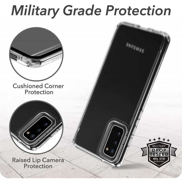 Samsung S20 iskuja vaimentava suojus naarmuuntumattomalla pleksilasilla