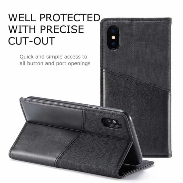 iPhone XS Max Elegant etui i PU-læder med RFID-blok