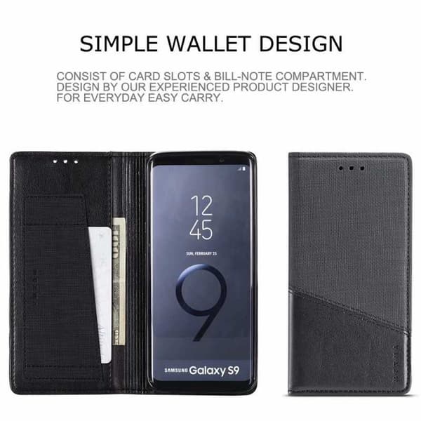 Samsung S9 Elegant etui i PU-læder med RFID-blok