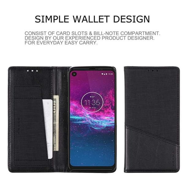 Motorola One Action Elegant Fodral i PU-Läder med RFID Block