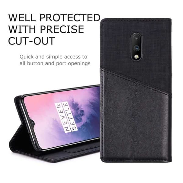 OnePlus 6T elegant etui i PU-læder med RFID-blok