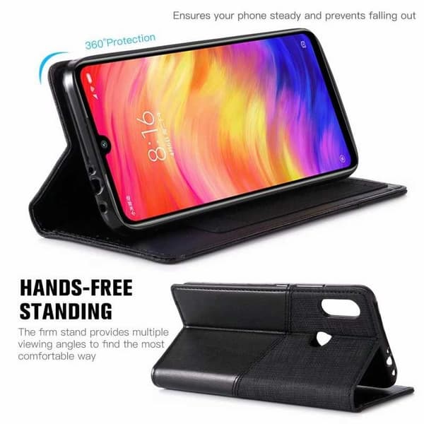 Xiaomi Redmi Note 7 Elegant sag i PU -læder med RFID -blok