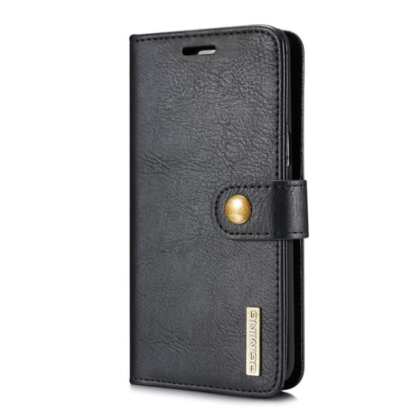 DG.MING Plånboksfodral 2-i-1 Split Leather för Samsung Galaxy S8 - Svart