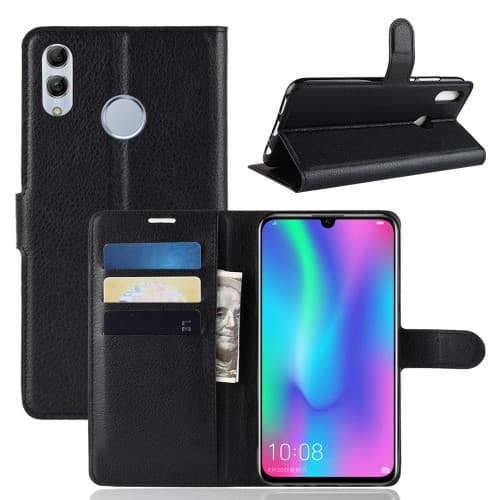Litchi Plånboksfodral till Huawei Honor 10 Lite / P Smart (2019) - Svart