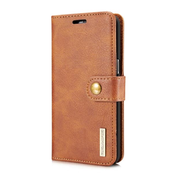 DG.MING Plånboksfodral 2-i-1 Split Leather för Samsung Galaxy S8 - Brun
