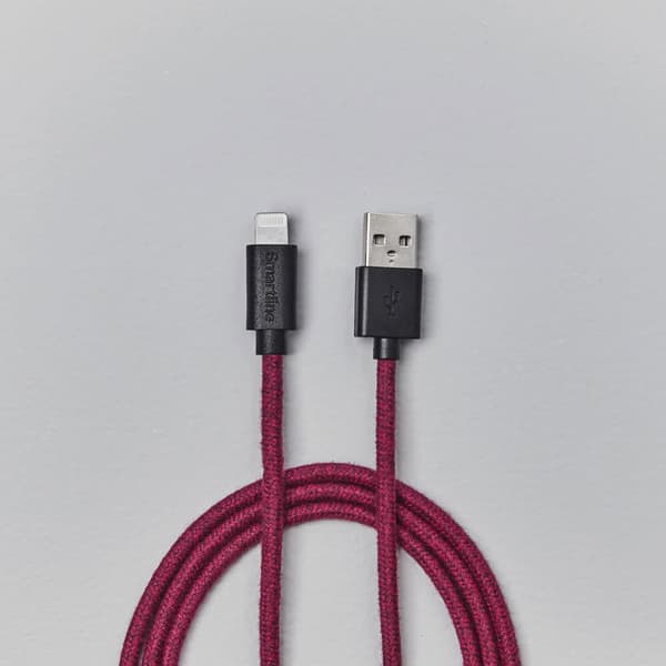 Smartline Lightning Kaapeli 2m Fuzzy Violetti