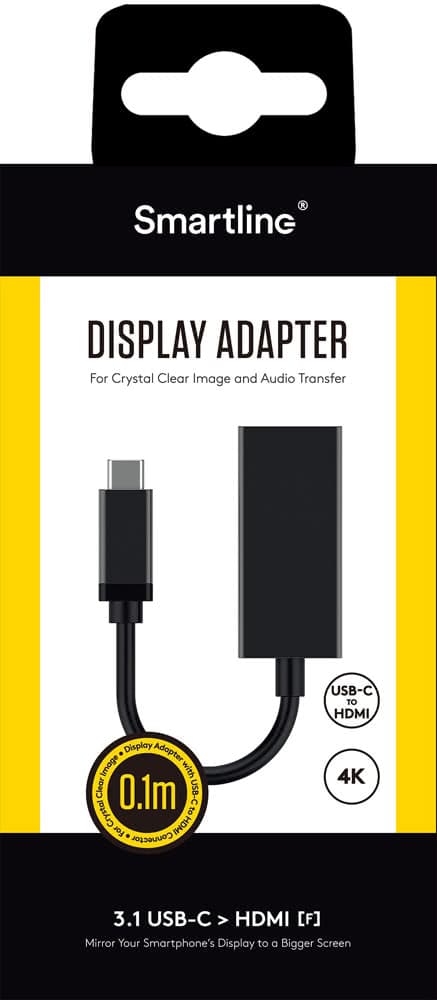 Smartline DisplayAdapter USB-C till HDMI Svart
