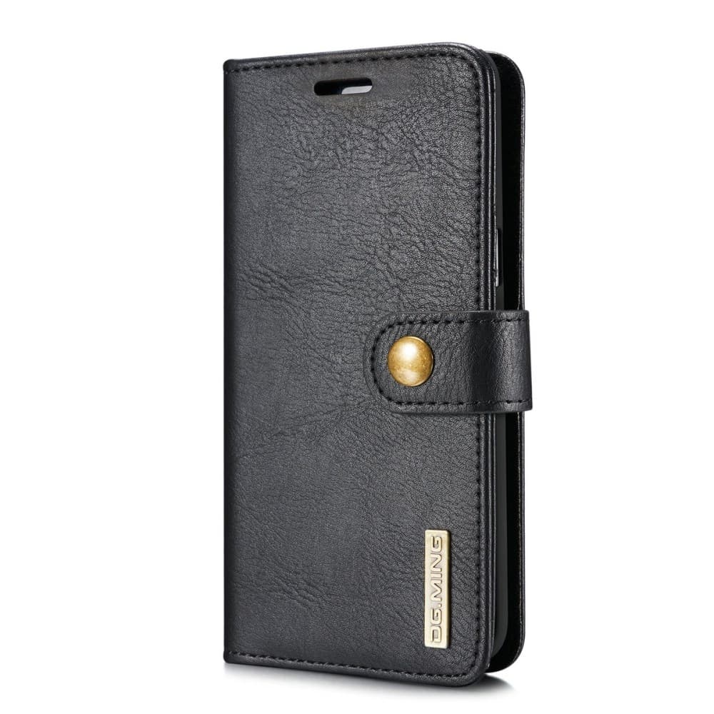 DG.MING Plånboksfodral 2-i-1 Split Leather för Samsung Galaxy S8 Plus - Svart