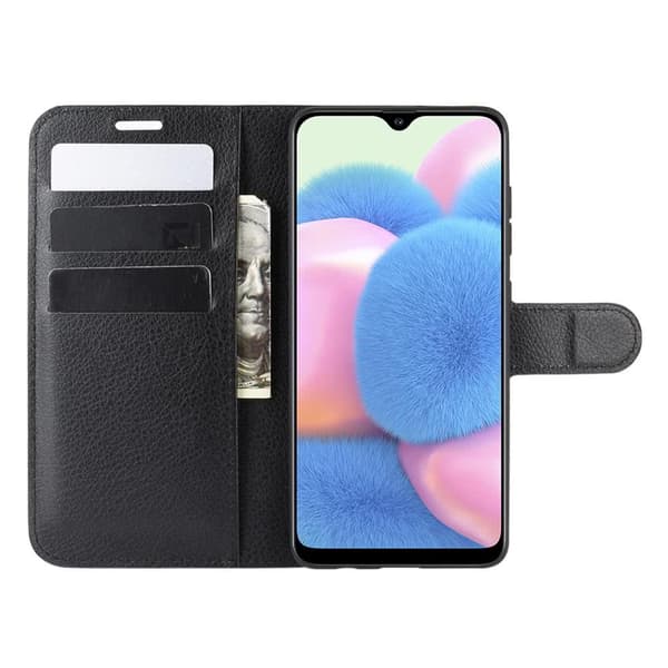 Samsung Galaxy A41 Etui Litchi Sort