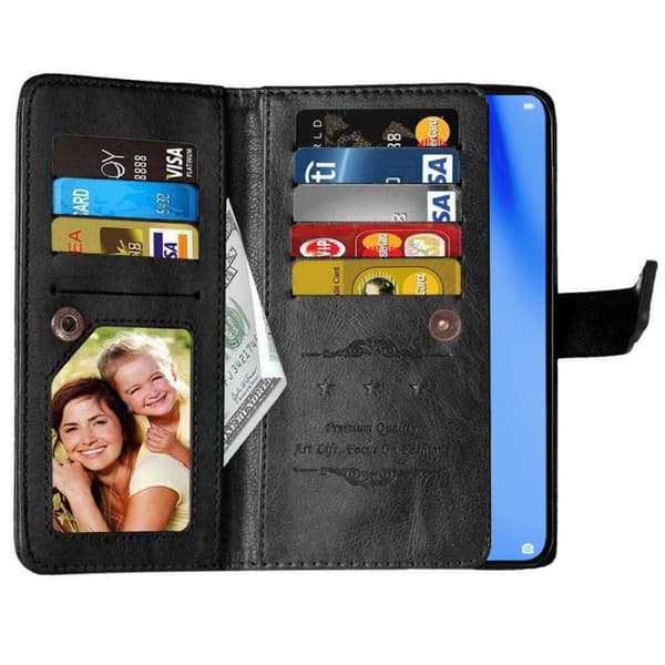 Dobbeltflip Flexi 9-kort Huawei P40 Lite (JNY-L21A) : Farge - Svart