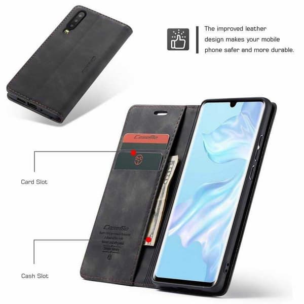 Huawei P30 Elegant Flip Cover CaseMe 3-RUMMET
