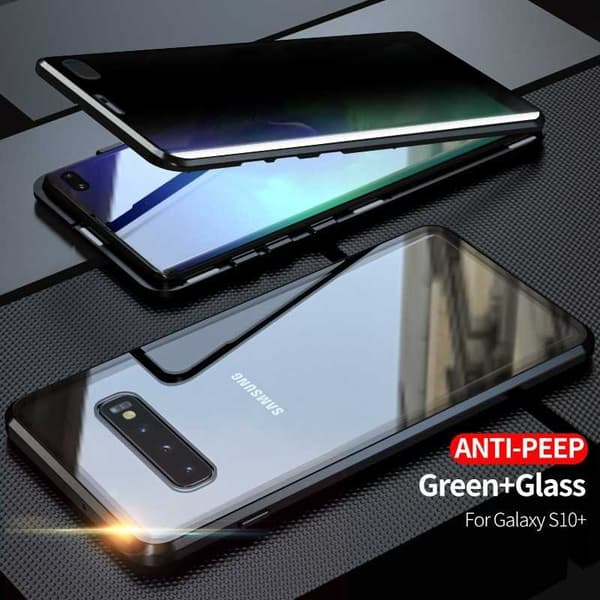 Samsung S10 Plus Privacy Heltäckande Premium Skal Glassback V4