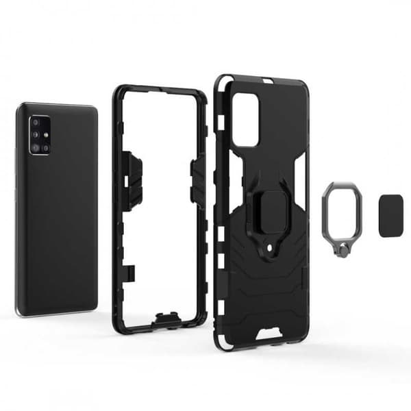 Samsung A41 stødsikkert cover med ringholder tyndarmeret