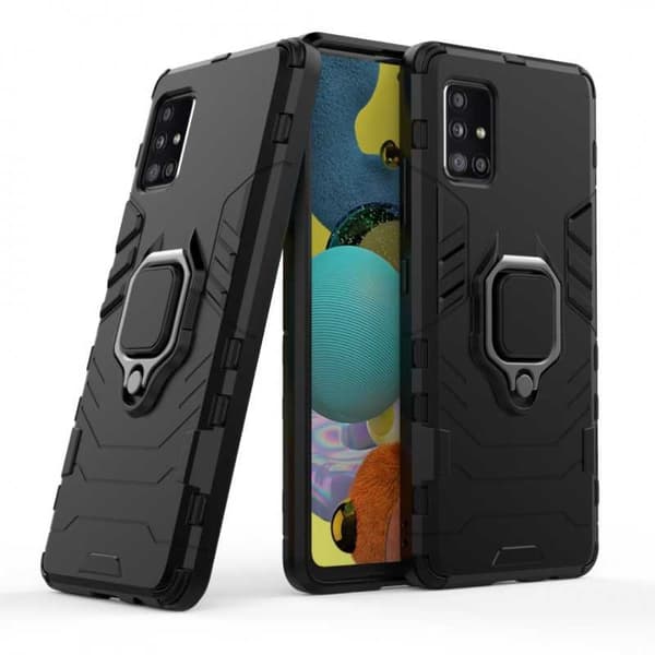 Samsung A41 stødsikkert cover med ringholder tyndarmeret