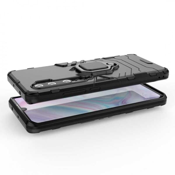 Xiaomi Mi Note 10 Lite Stöttåligt Skal med Ringhållare ThinArmor