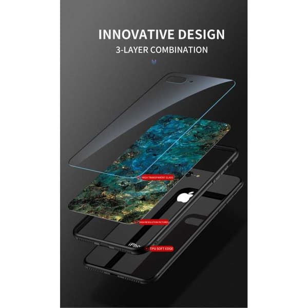 OnePlus 8 Marble Shell 9H hærdet glas bagside glas bagside V2