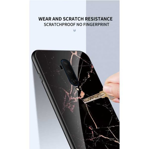 OnePlus 8 Marble Shell 9H hærdet glas bagside glas bagside V2