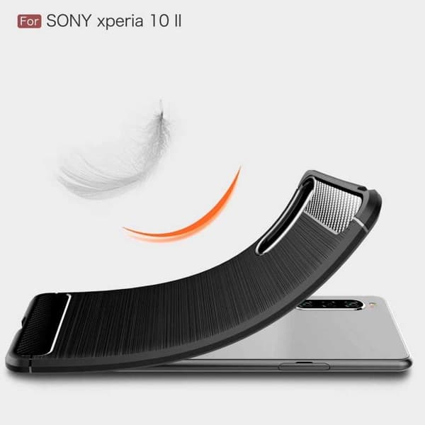 Xperia 10 II -iskunkestävä SlimCarbon-suojus (XQ-AU52)