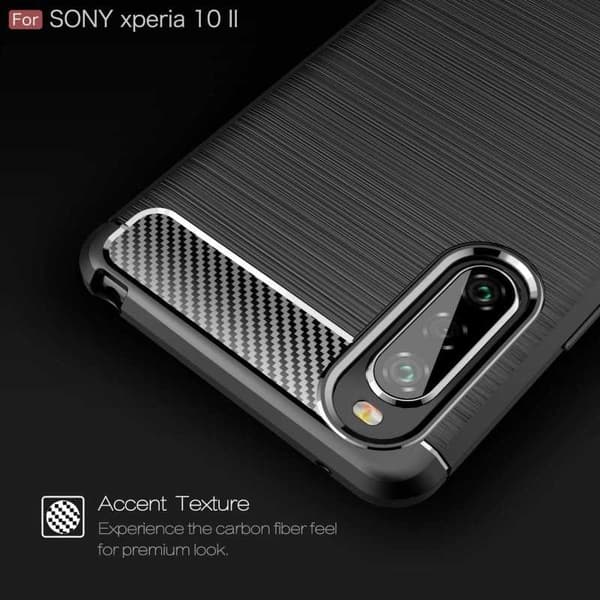 Xperia 10 II -iskunkestävä SlimCarbon-suojus (XQ-AU52)