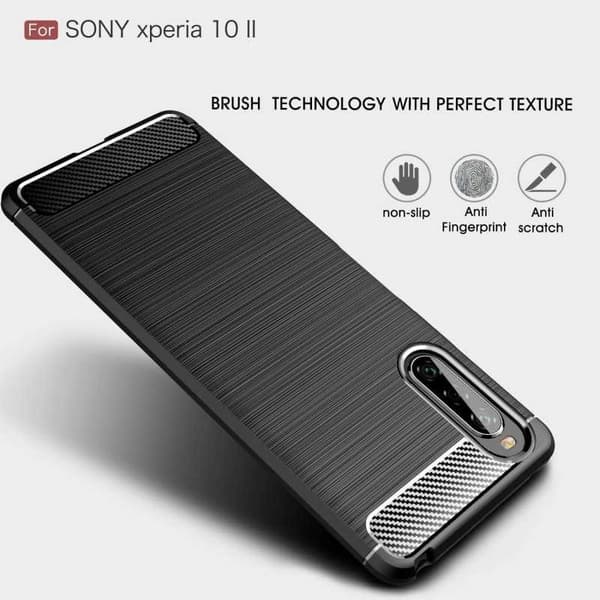 Xperia 10 II -iskunkestävä SlimCarbon-suojus (XQ-AU52)