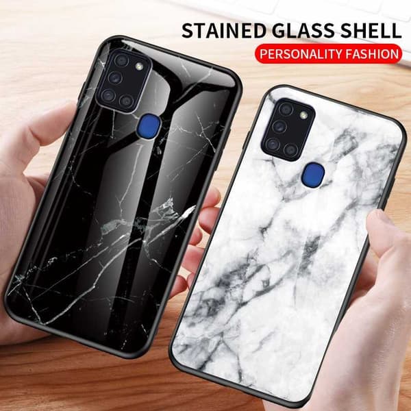 Xiaomi Mi 10 Marmorskal 9H Härdat Glas Baksida Glassback® V2